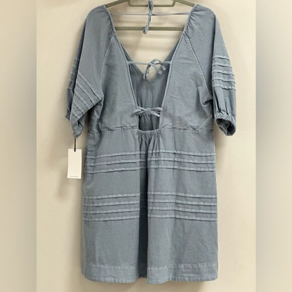 Babydoll Mini-Dress Seven For All Mankind Light Denim XL - Picture 5 of 9